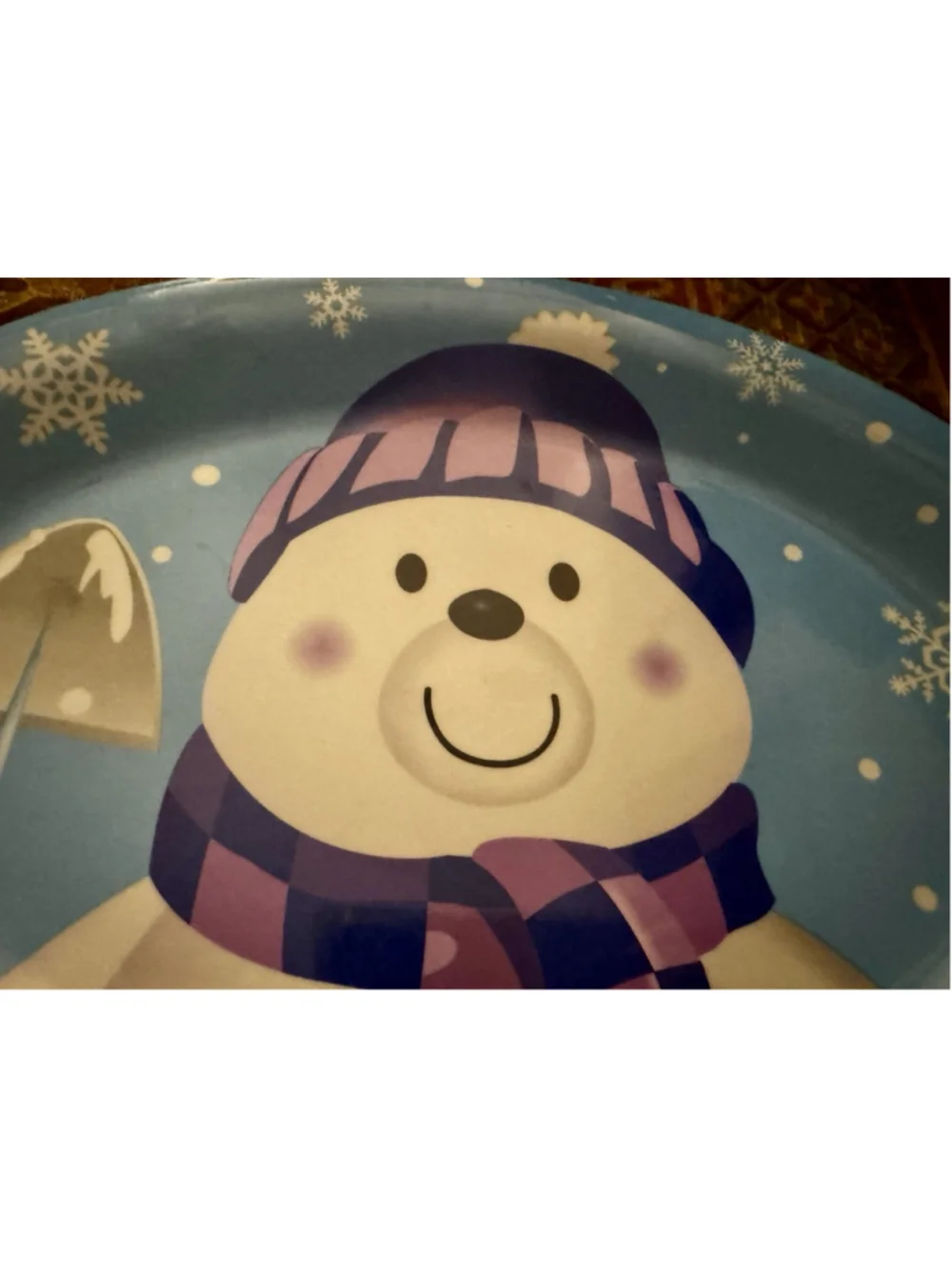 Snowman Melamine Serving Platter 13.75” x 9.75” Oval Winter Christmas Holiday